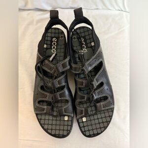 Ecco Jab Toggle Sport Drawstring Leather Sandals Women's Size 39.